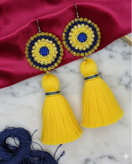 Háčkované dizajnové náušnice "Sen slnečného dňa"